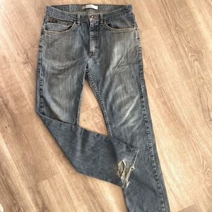 Lee Men's Blue Straight Leg With Belt Loops Jeans US Size 32"